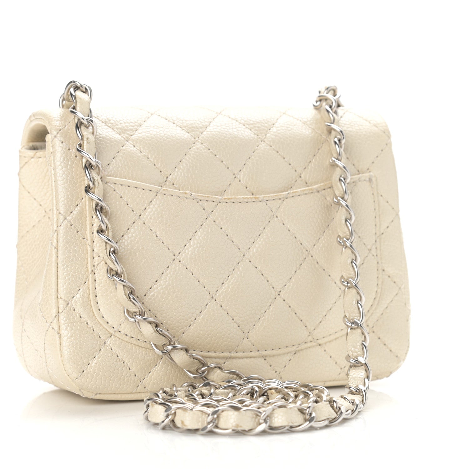 Chanel Iridescent Caviar Quilted Mini Square Flap White 3 of 10