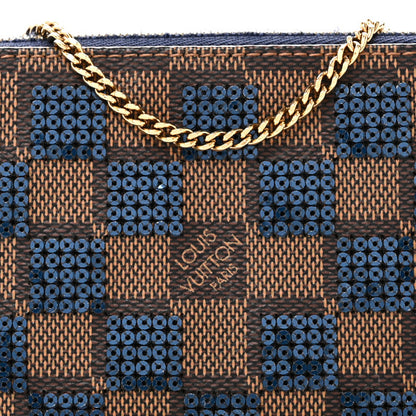 Louis Vuitton Damier Paillettes Mini Pochette Accessories Blue 7 of 8