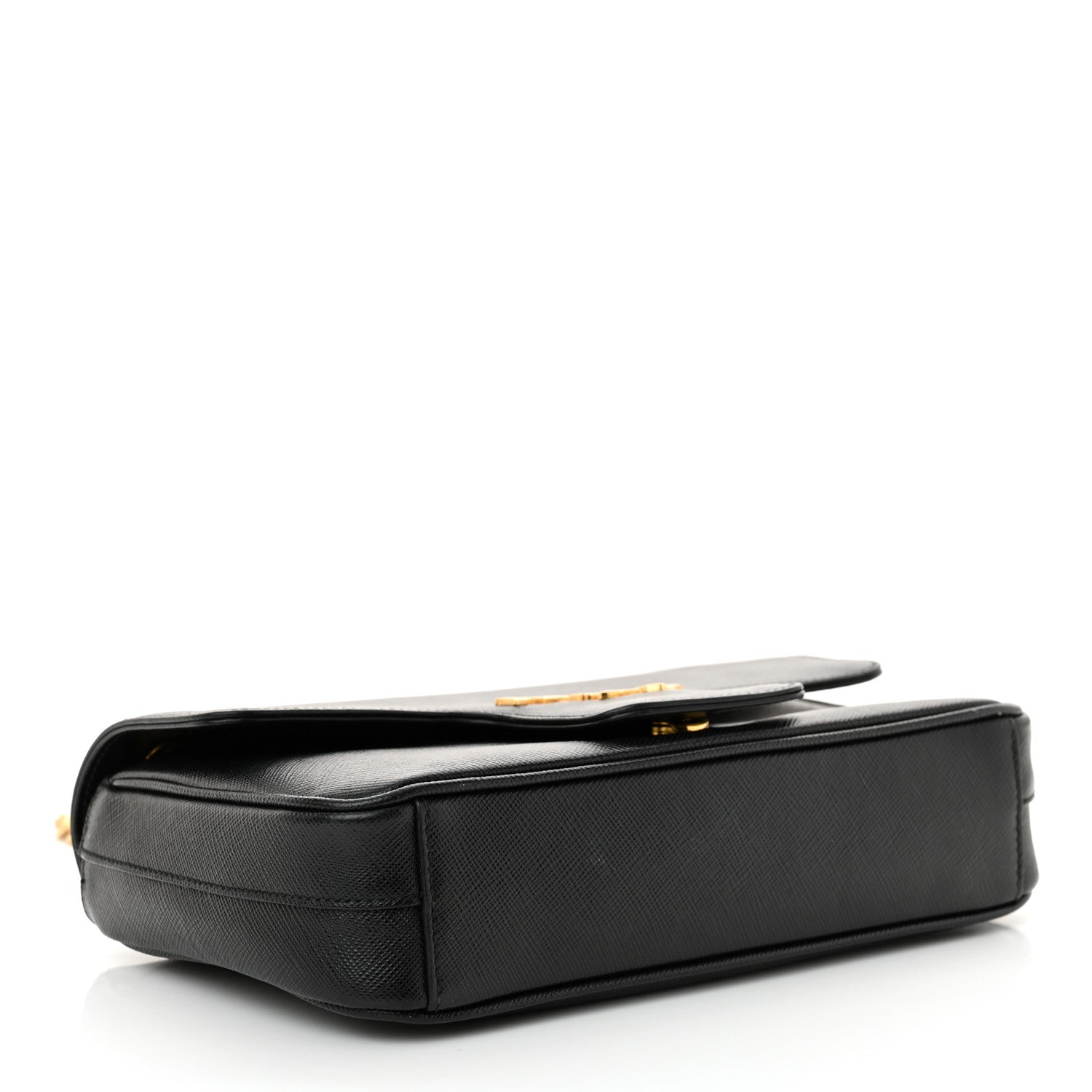 Prada Saffiano Flap Shoulder Bag Black 4 of 13