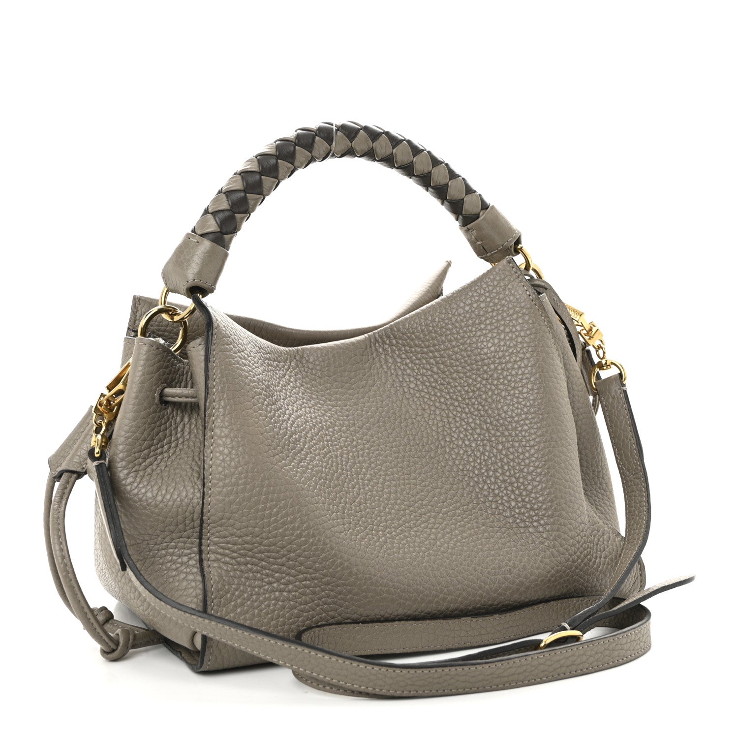 Mulberry Heavy Grain Small Iris Tote Powder Grey Dark Clay 3 of 9