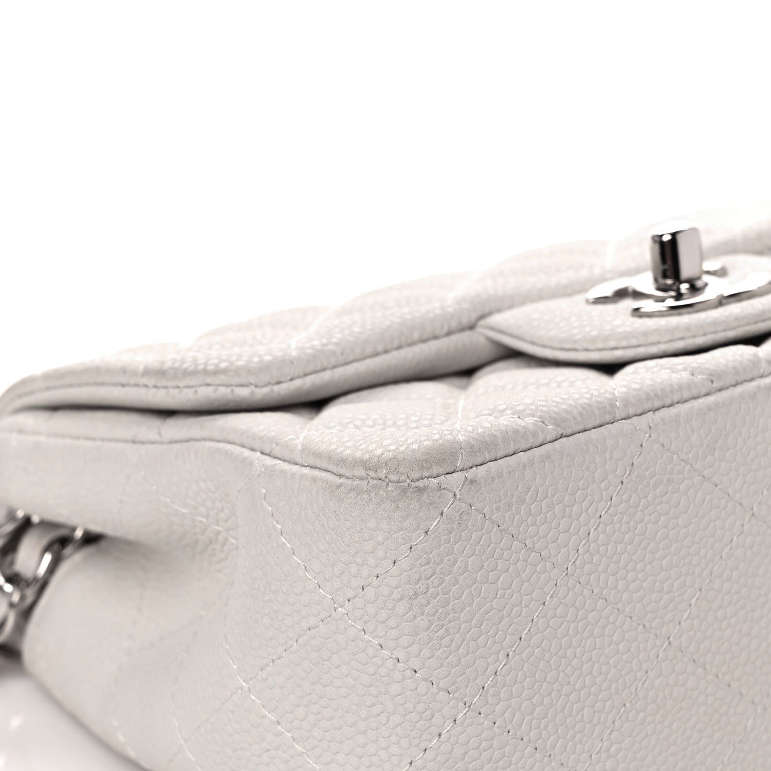 Chanel Caviar Quilted Mini Square Flap White 8 of 14