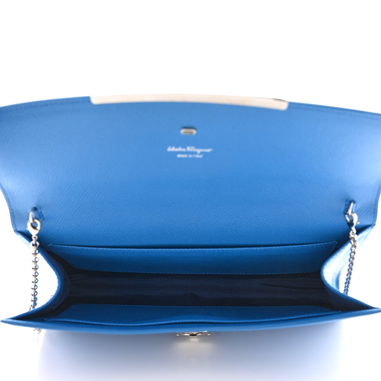Salvatore Ferragamo Hammered Calfskin Mini Gancini Icona Bag Blue 7 of 10