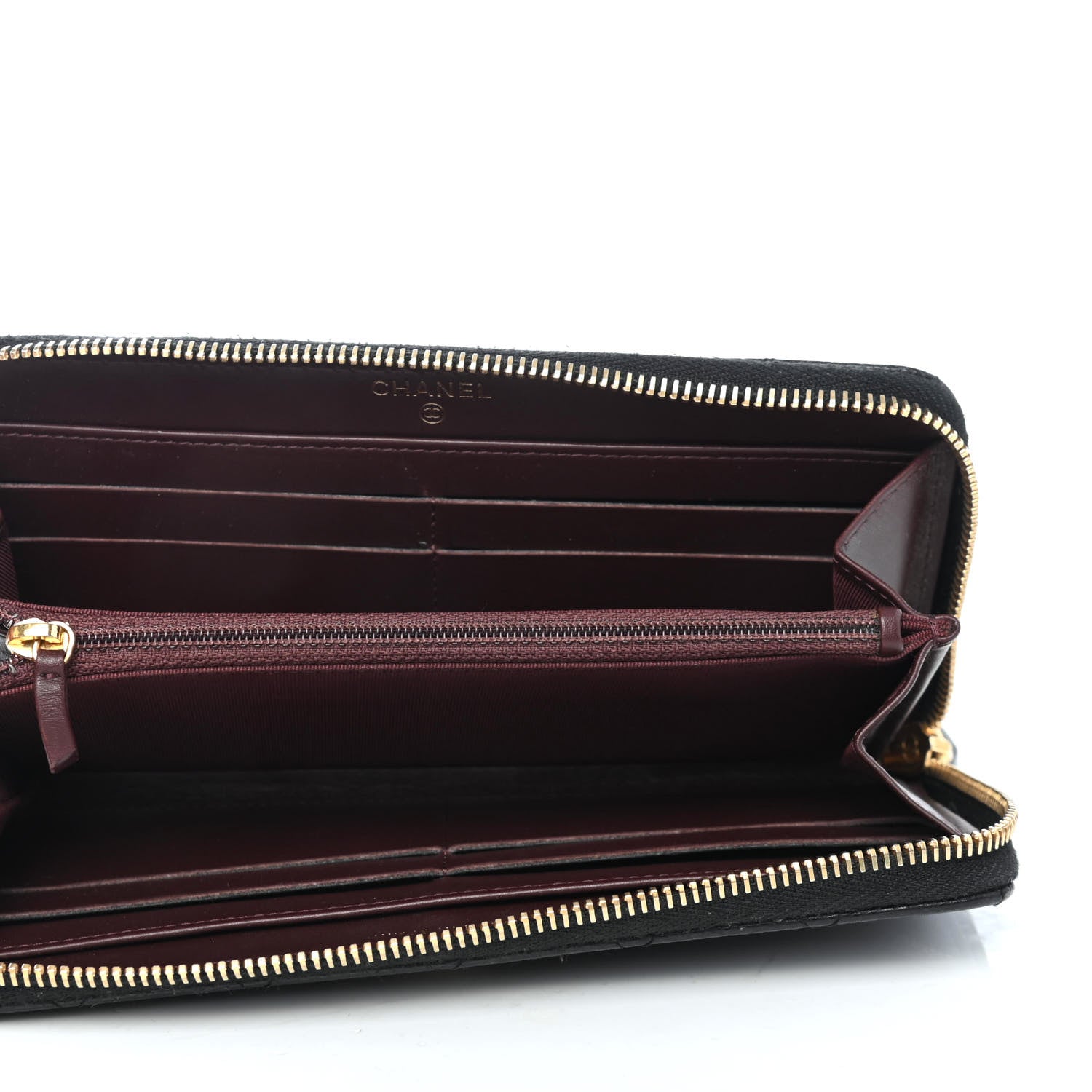 Chanel Caviar Quilted Large Gusset Zip Around Wallet Black 4 of 4