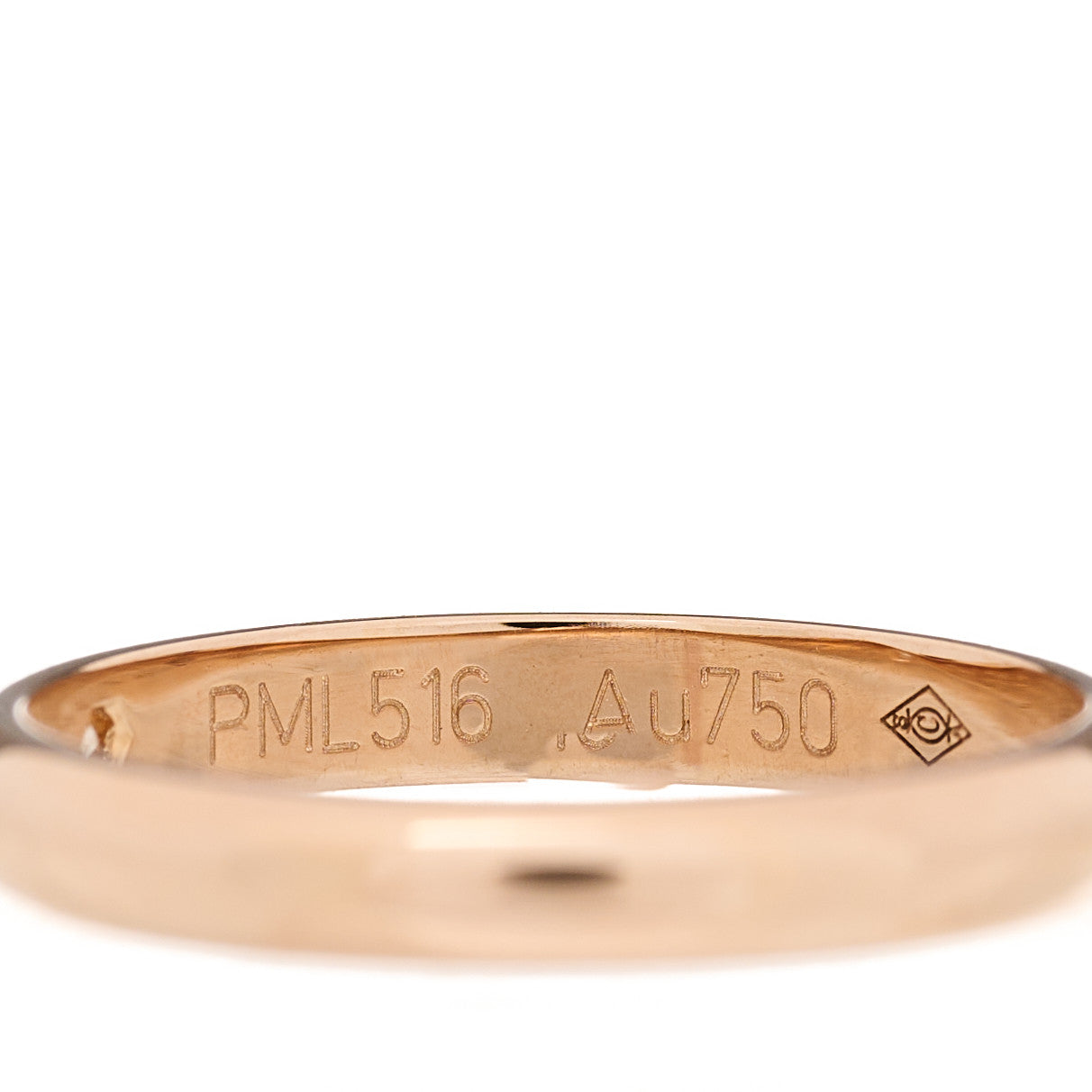 18K Pink Gold Diamond 2.6mm 1895 Wedding Band Ring 48 4.5