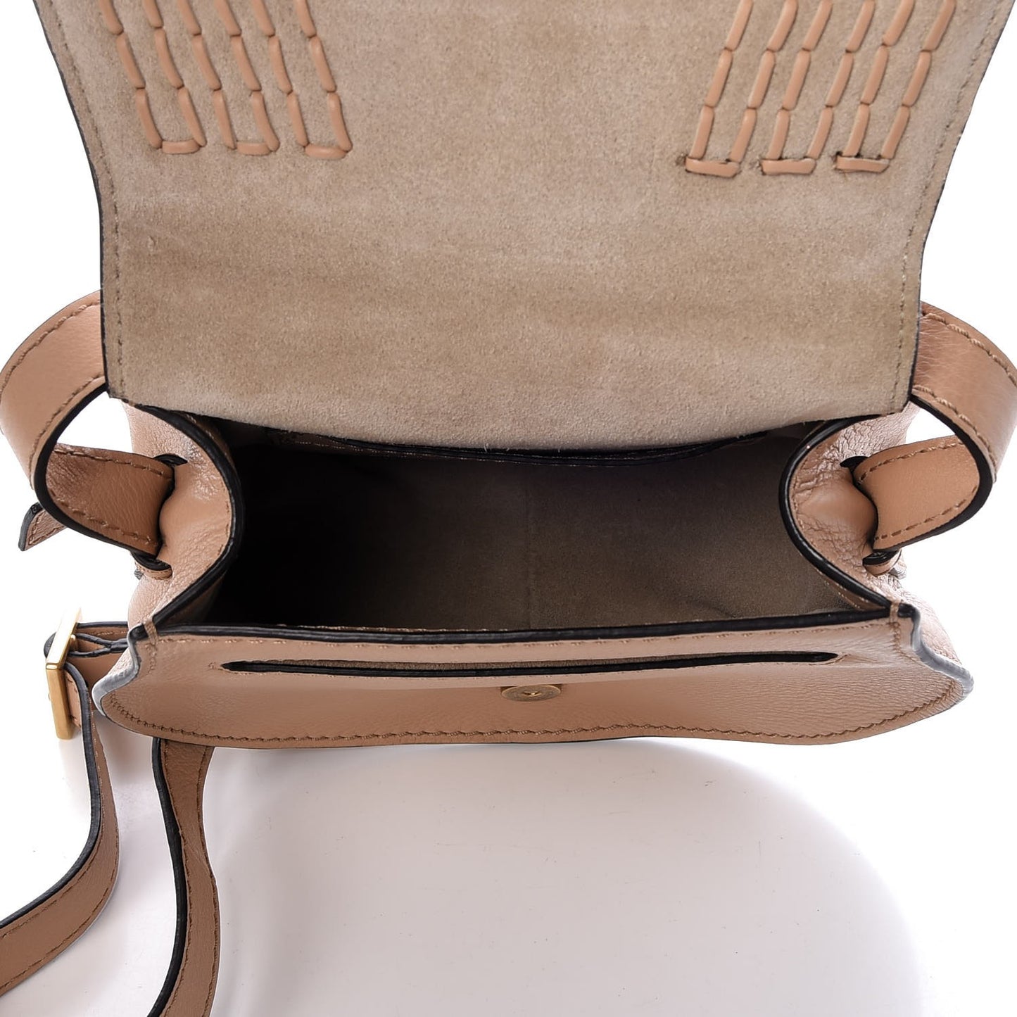 Calfskin Braided Mini Marcie Round Crossbody Bag Blush Nude