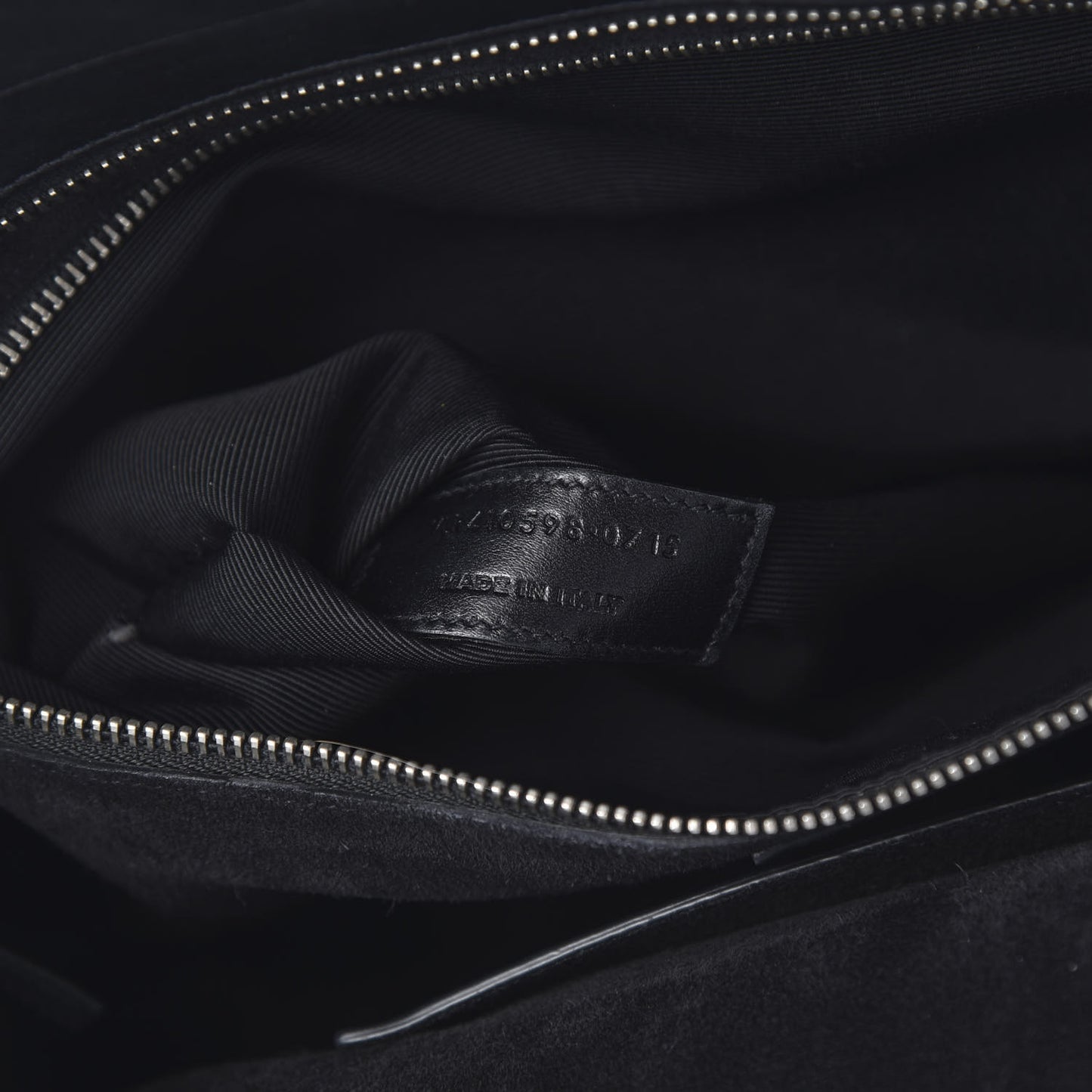 Grained Calfskin Medium Fringe Cabas Rive Gauche Black