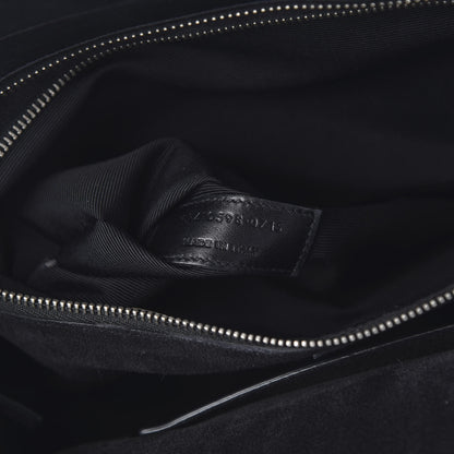 Saint Laurent Grained Calfskin Medium Fringe Cabas Rive Gauche Black 7 of 19