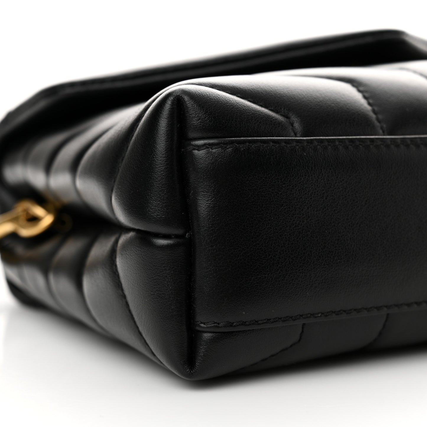 Calfskin Y Quilted Monogram Toy Loulou Crossbody Bag Black