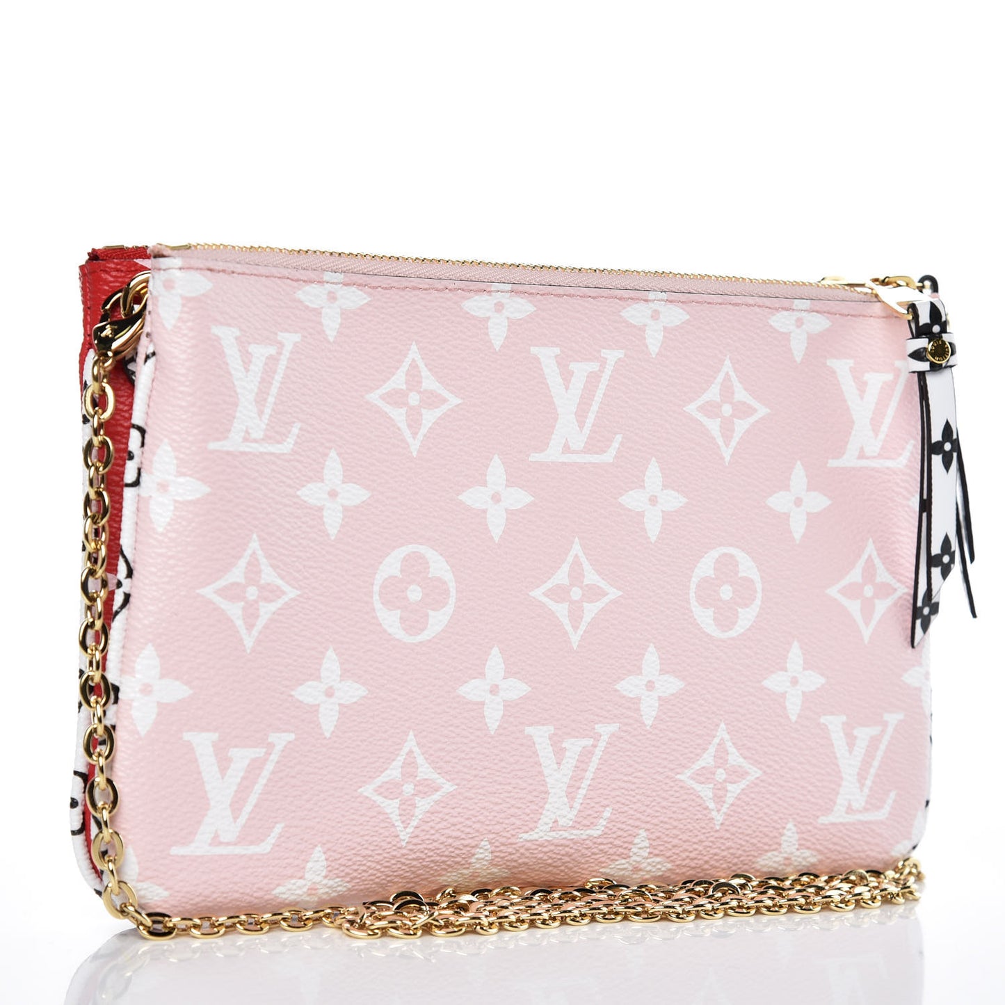 Monogram Giant Double Zip Pochette Rouge