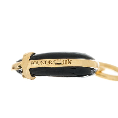 Foundrae 18K Yellow Gold Black Onyx Small Water Astrology Crescent Medallion Pendant 4 of 5