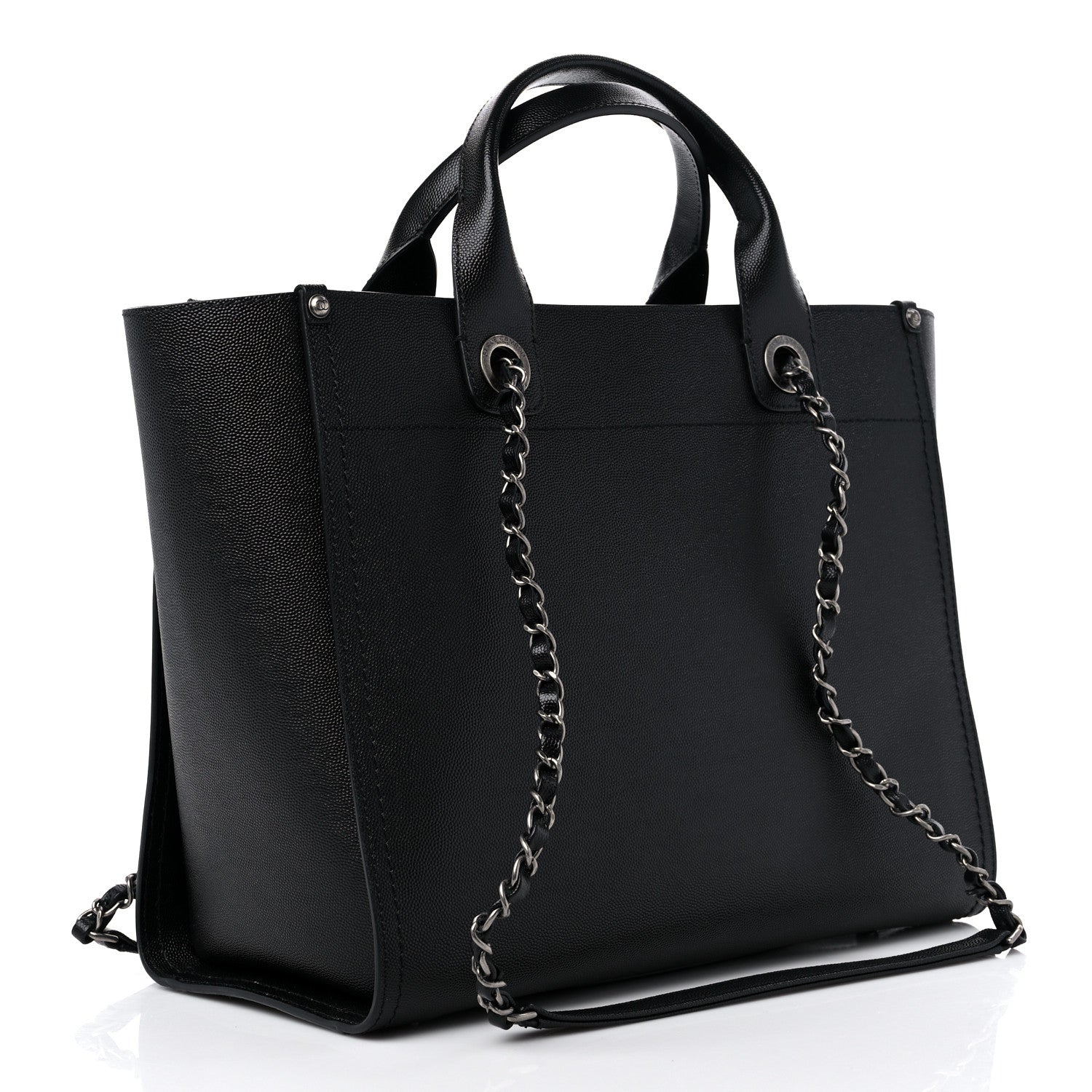 Chanel Caviar Small Studded Deauville Tote Black 3 of 12