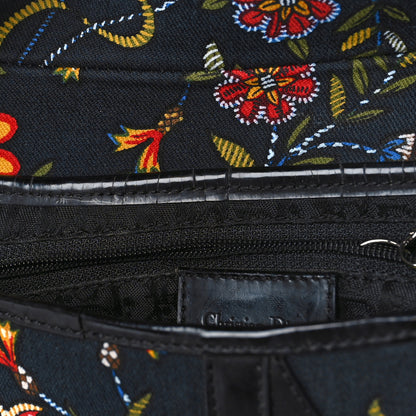 Christian Dior Canvas Floral Saddle Bag Black 10 of 11