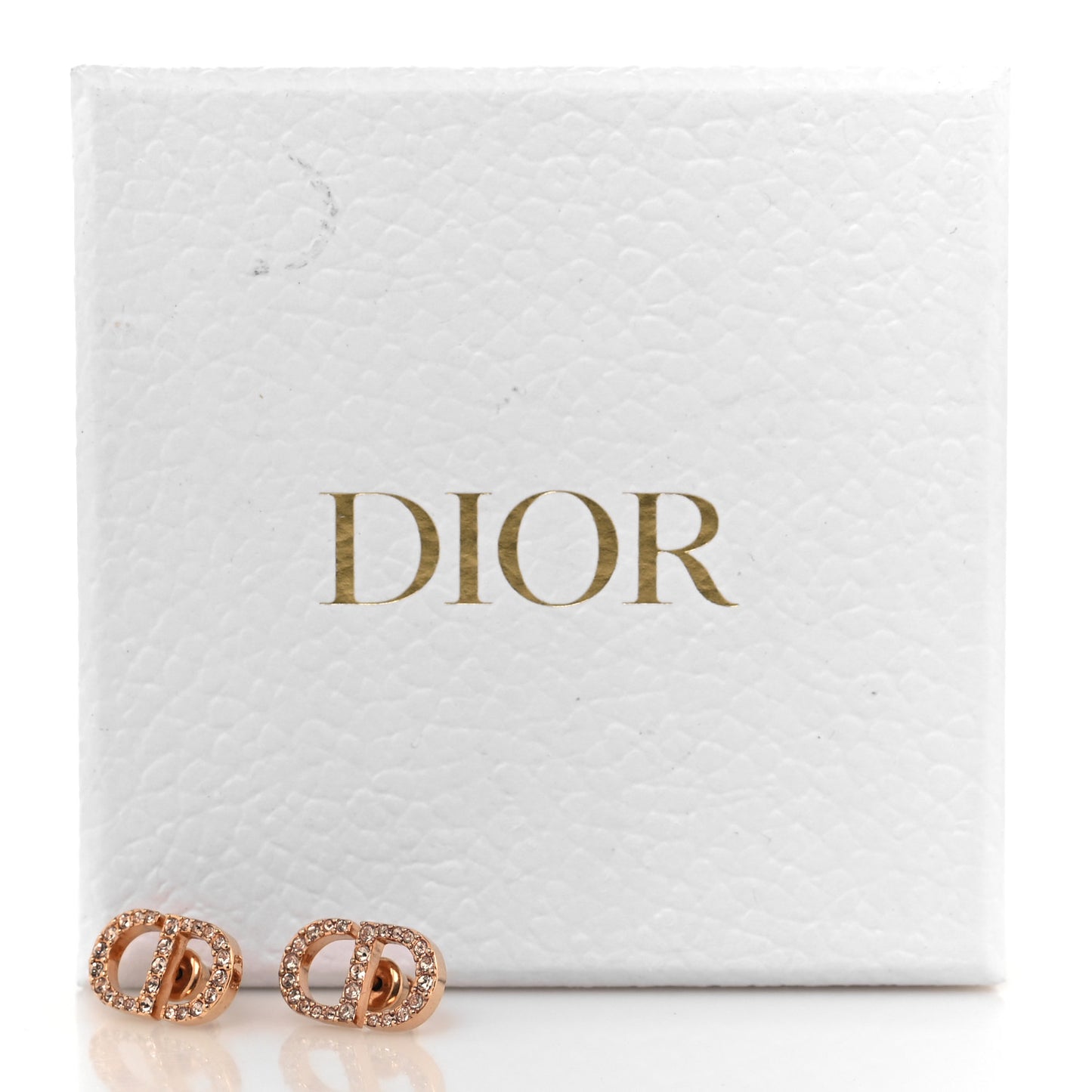 Crystal Petit CD Stud Earrings Rose Gold