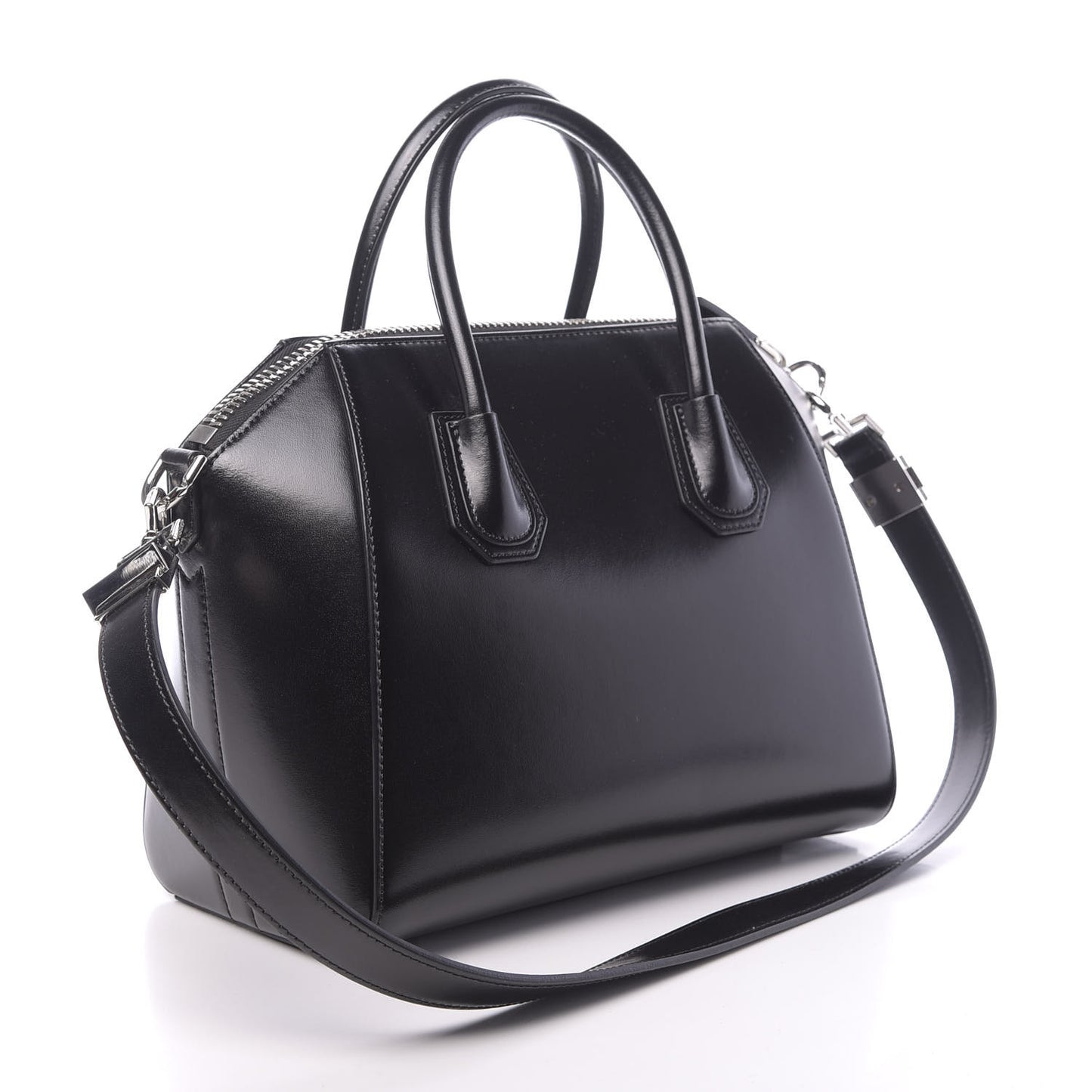 Shiny Lord Calfskin Small Antigona Black