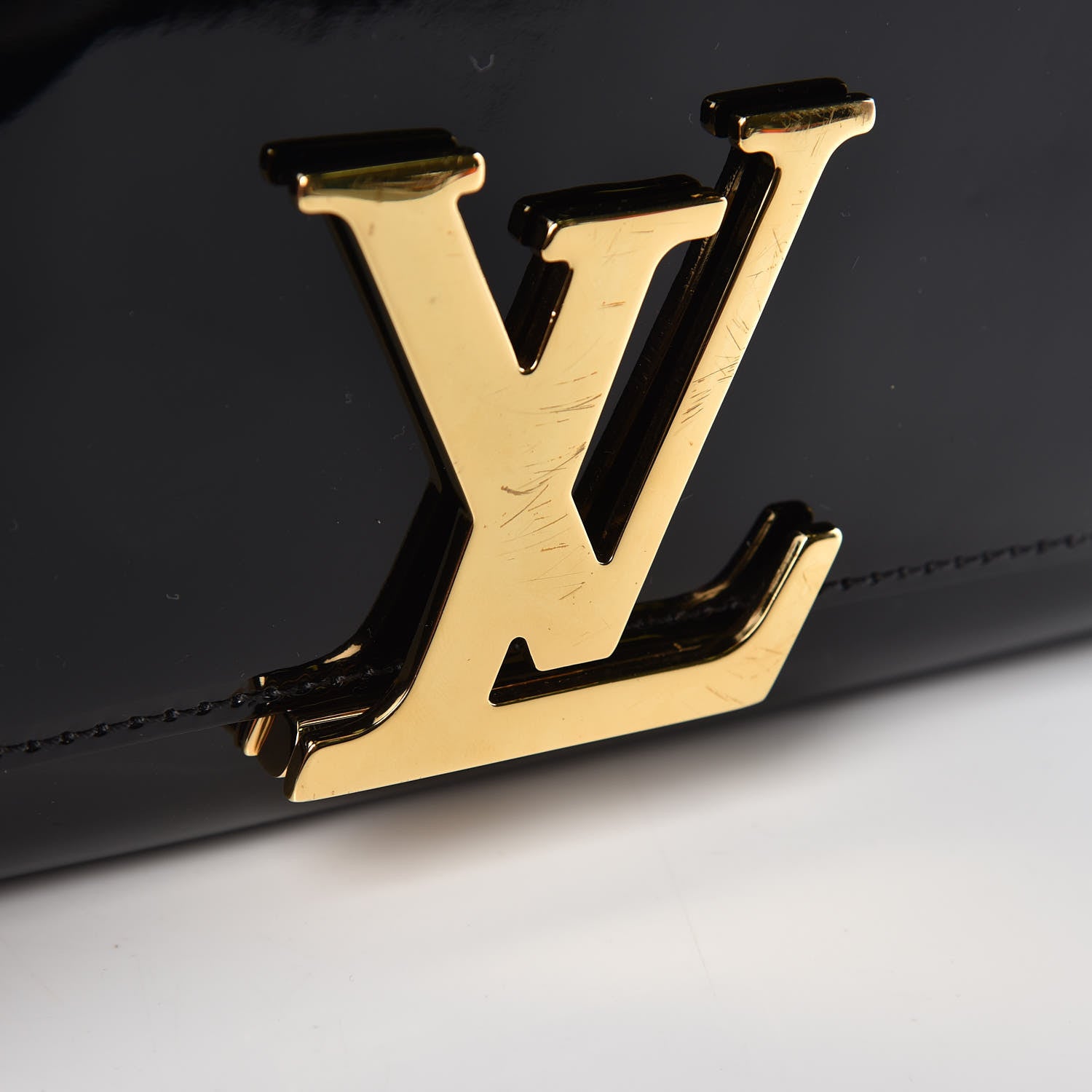 Louis Vuitton Patent Chain Louise MM Black 9 of 11