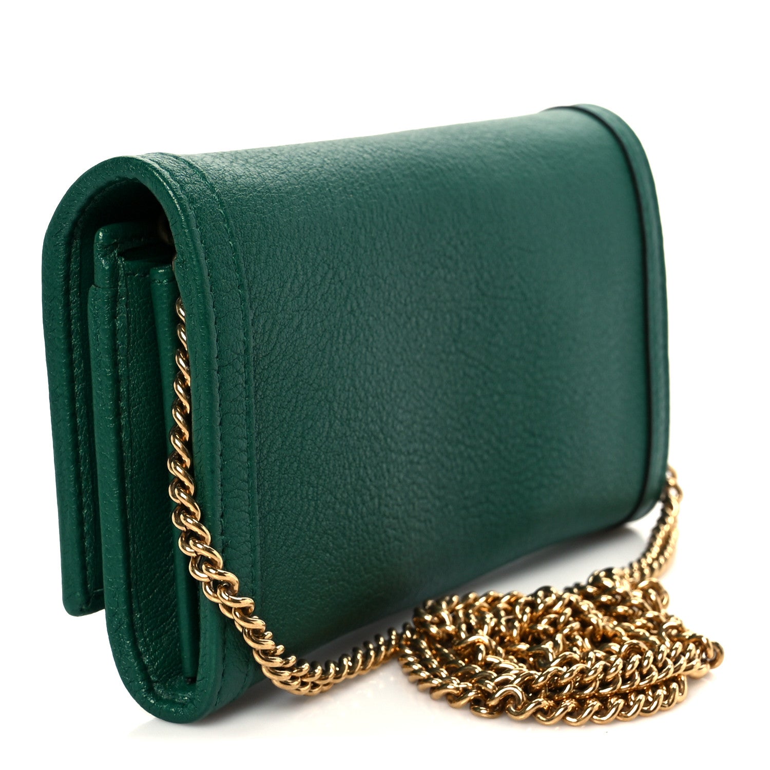 Gucci Wonka Grain Calfskin Diana Chain Wallet Black 3 of 10