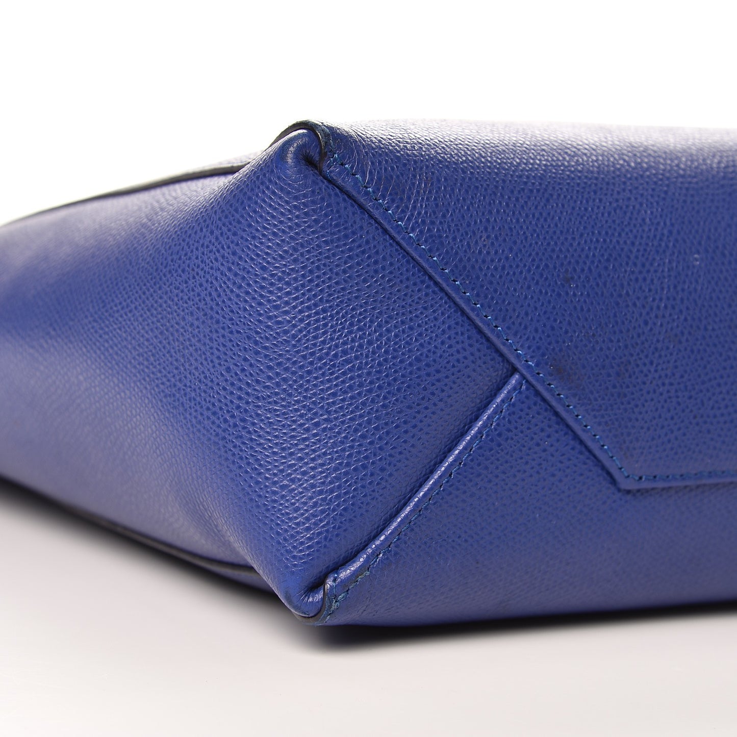 Grained Calfskin Small Vertical Cabas Indigo