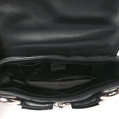 Gucci Nappa Vertical Matelasse Medium Maxi Horsebit Chain Shoulder Bag Black 5 of 8