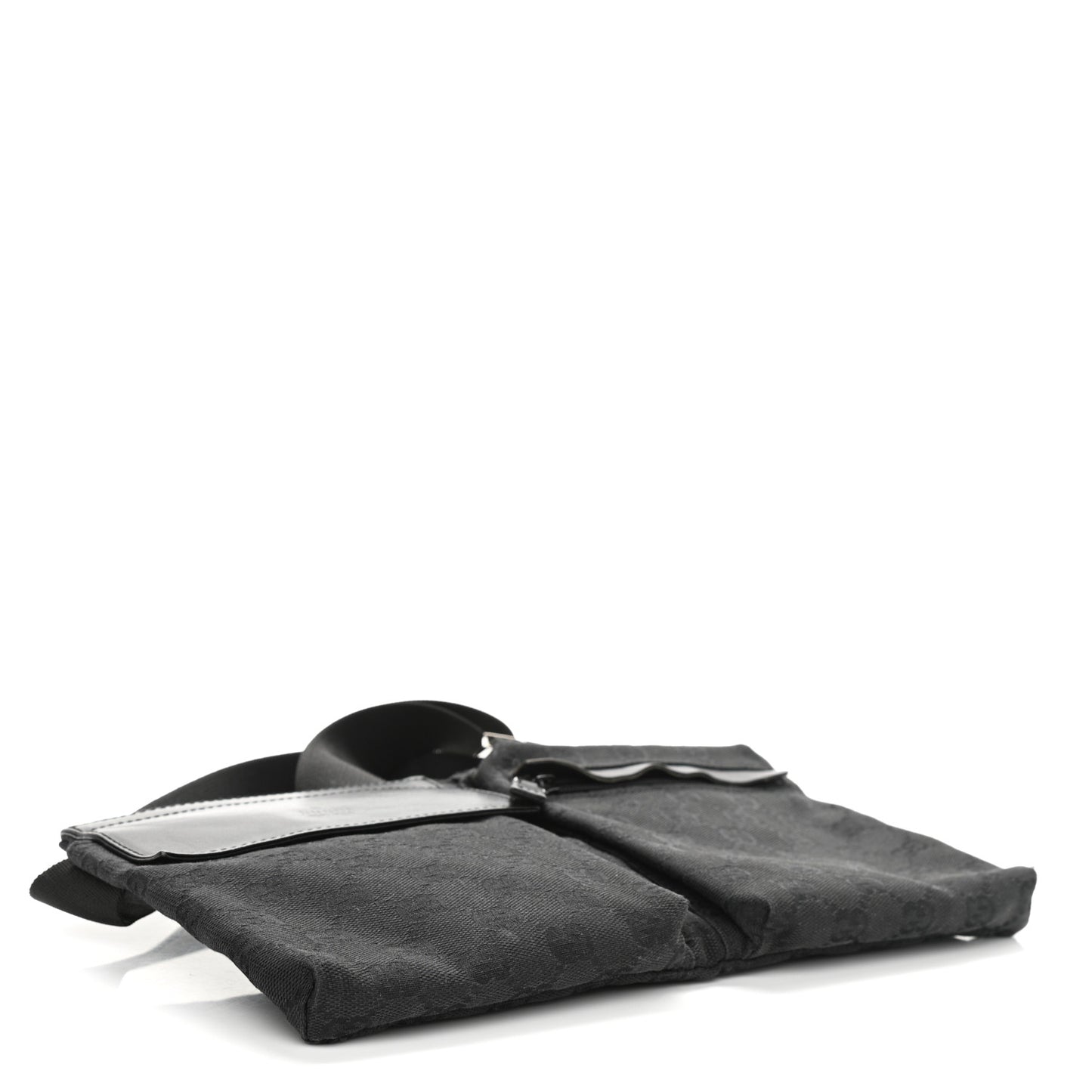 GG Monogram Double Pocket Belt Bag Black