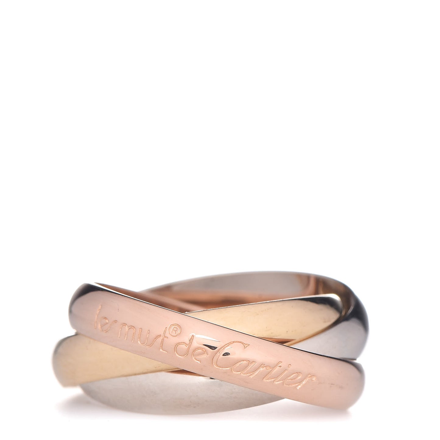 18K Pink Yellow White Gold Classic Les Must De Trinity Ring 53 6.25