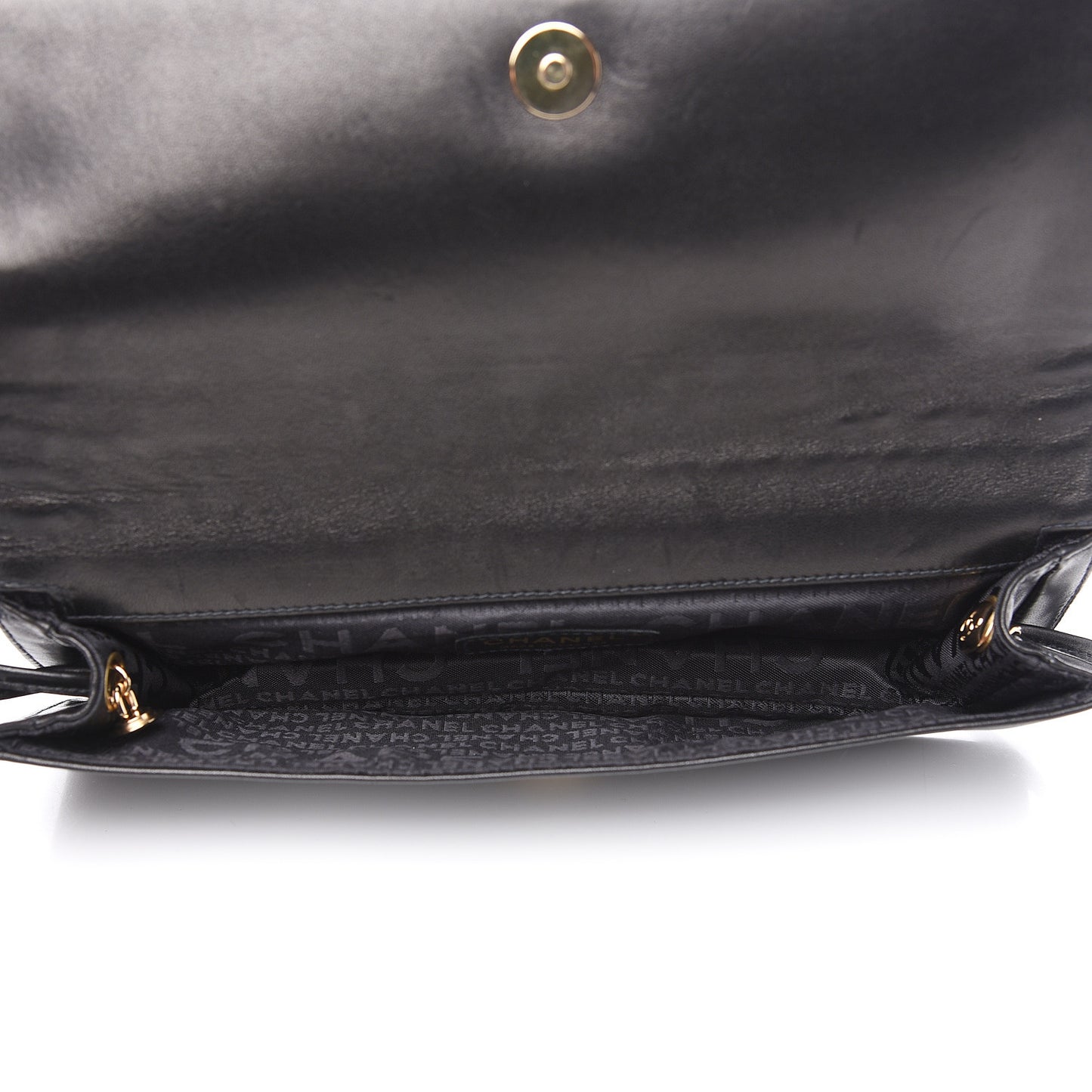 Lambskin Chain Clutch Black