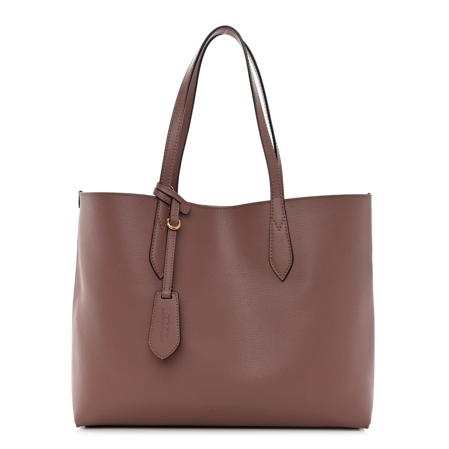 Grainy Calfskin Haymarket Check Medium Reversible Tote Dusty Pink