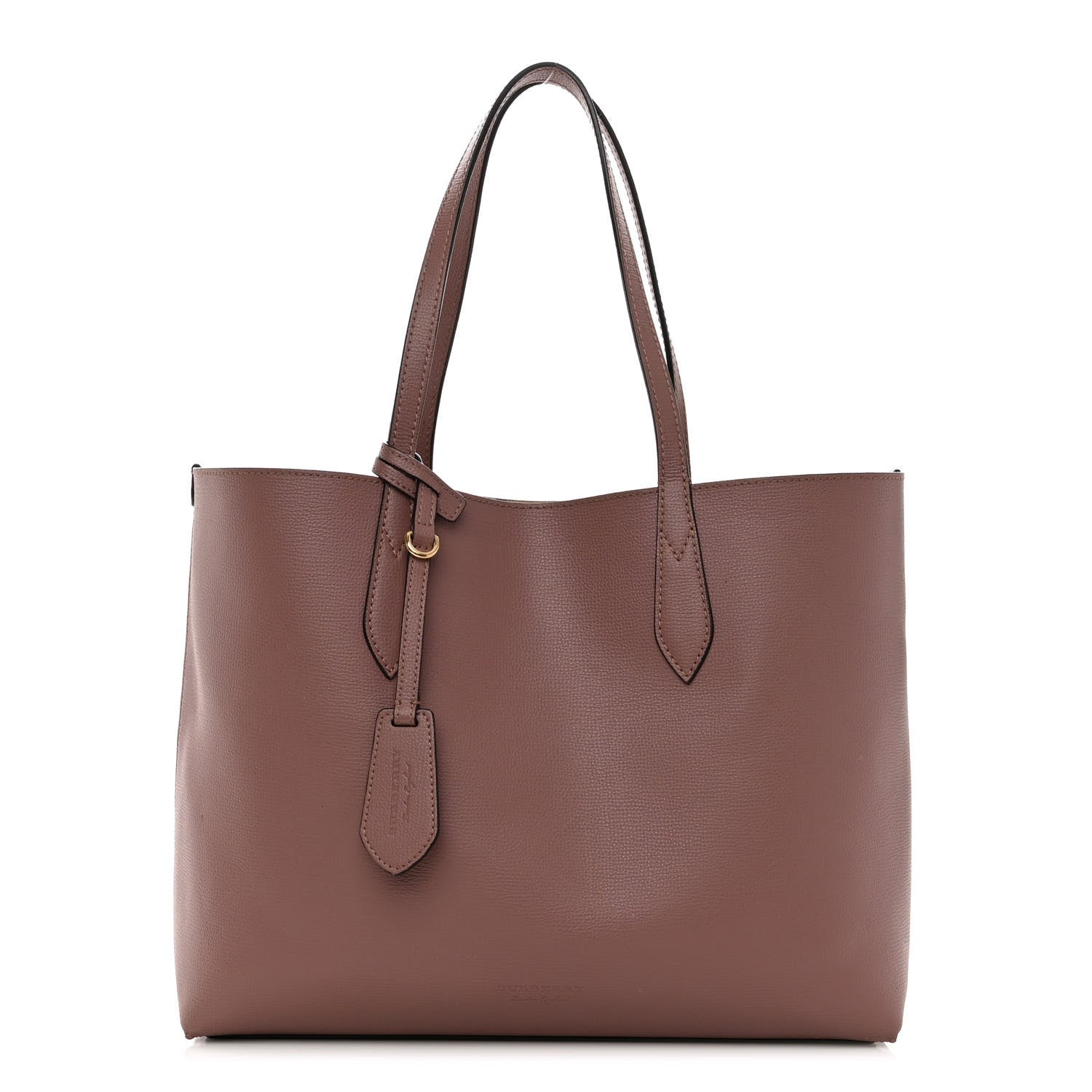 Burberry Grainy Calfskin Haymarket Check Medium Reversible Tote Dusty Pink 3 of 20