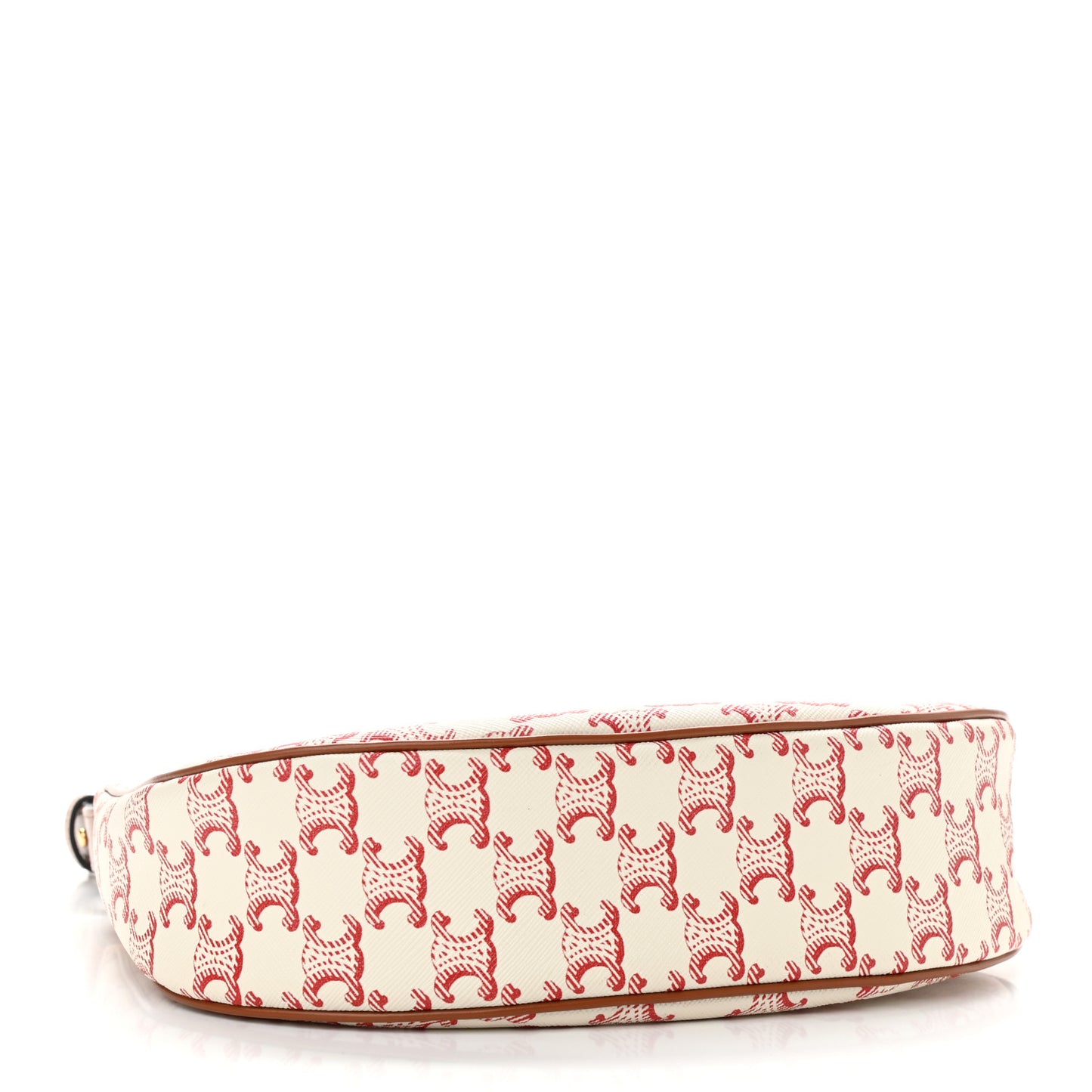 Canvas Calfskin Ava Triomphe Shoulder Bag White