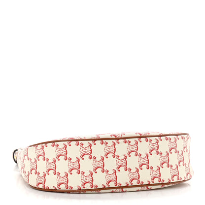 Celine Canvas Calfskin Ava Triomphe Shoulder Bag White 4 of 11