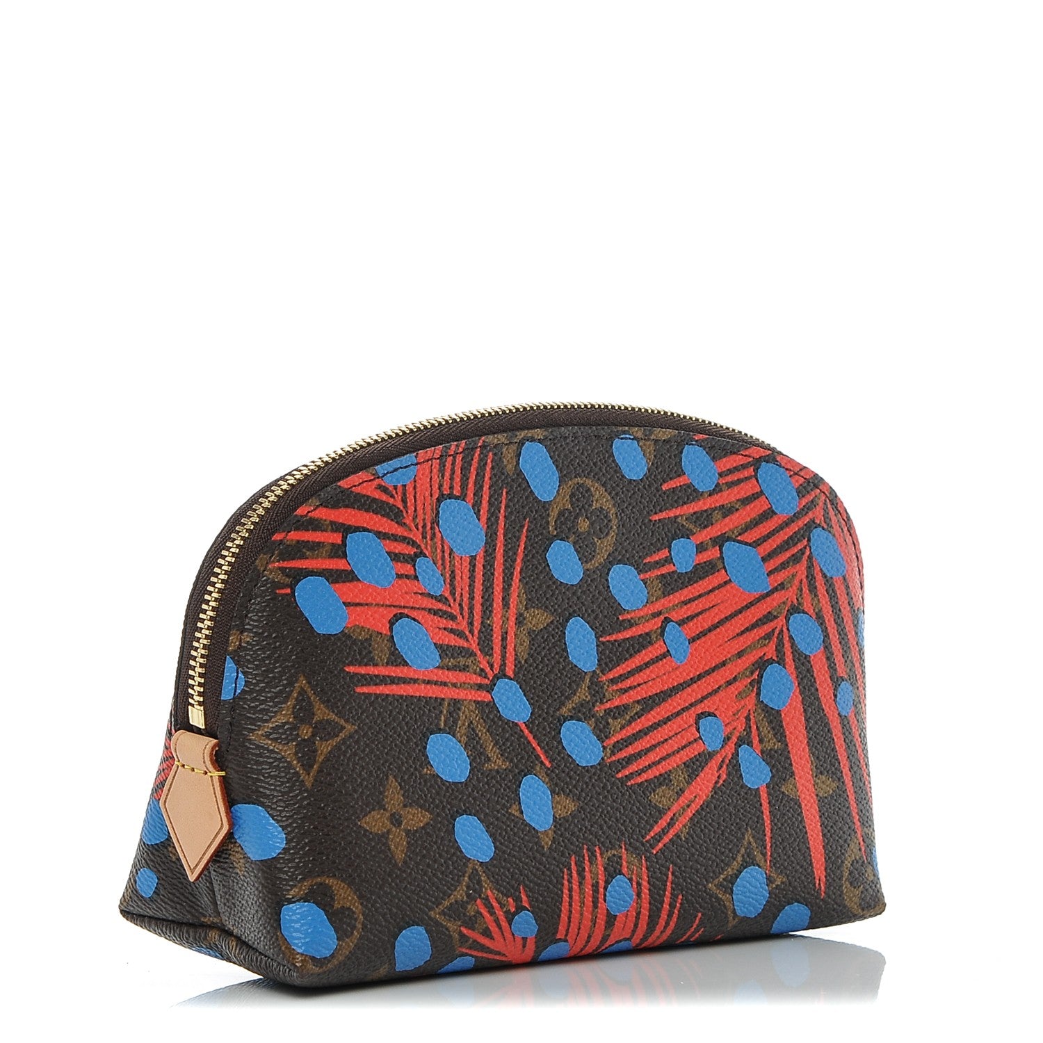 Louis Vuitton Monogram Jungle Dots Cosmetic Pouch Coquelicot Denim 3 of 6