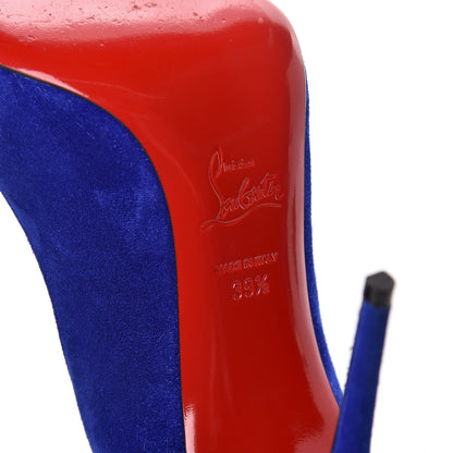 Christian Louboutin Veau Velours Pigalle Follies 100 Pumps 39.5 Azulejo 7 of 10