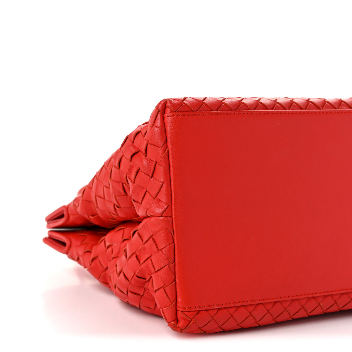 Nappa Intrecciato Satchel Red