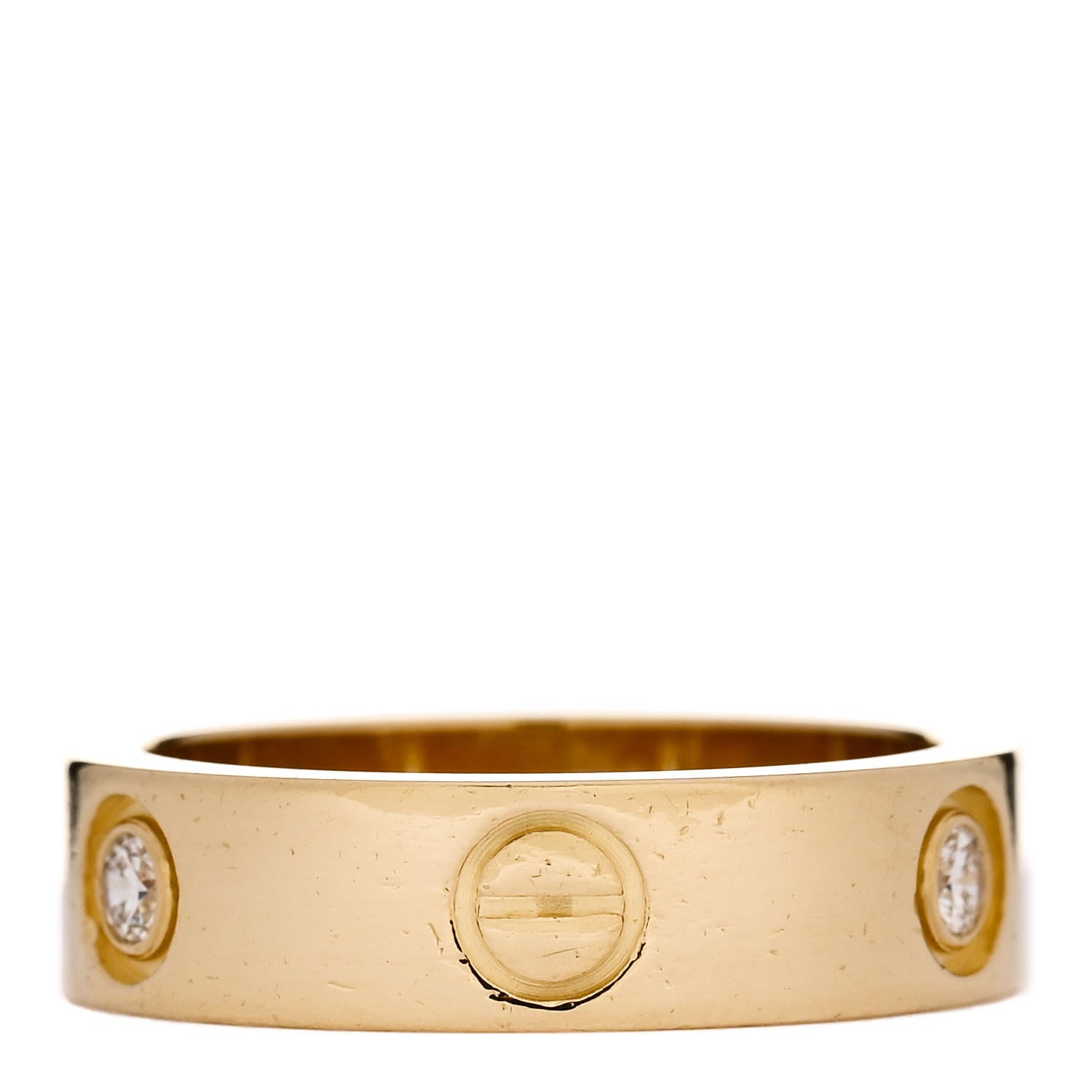 Cartier 18K Yellow Gold 3 Diamond 5.5mm LOVE Ring 55 7.25 3 of 4