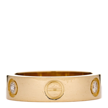 Cartier 18K Yellow Gold 3 Diamond 5.5mm LOVE Ring 55 7.25 3 of 4