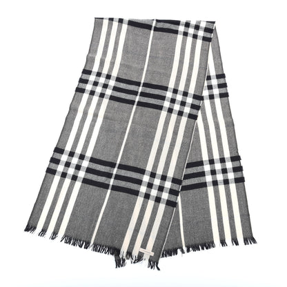 Burberry Silk Wool Giant Check Scarf Charcoal 2 of 5