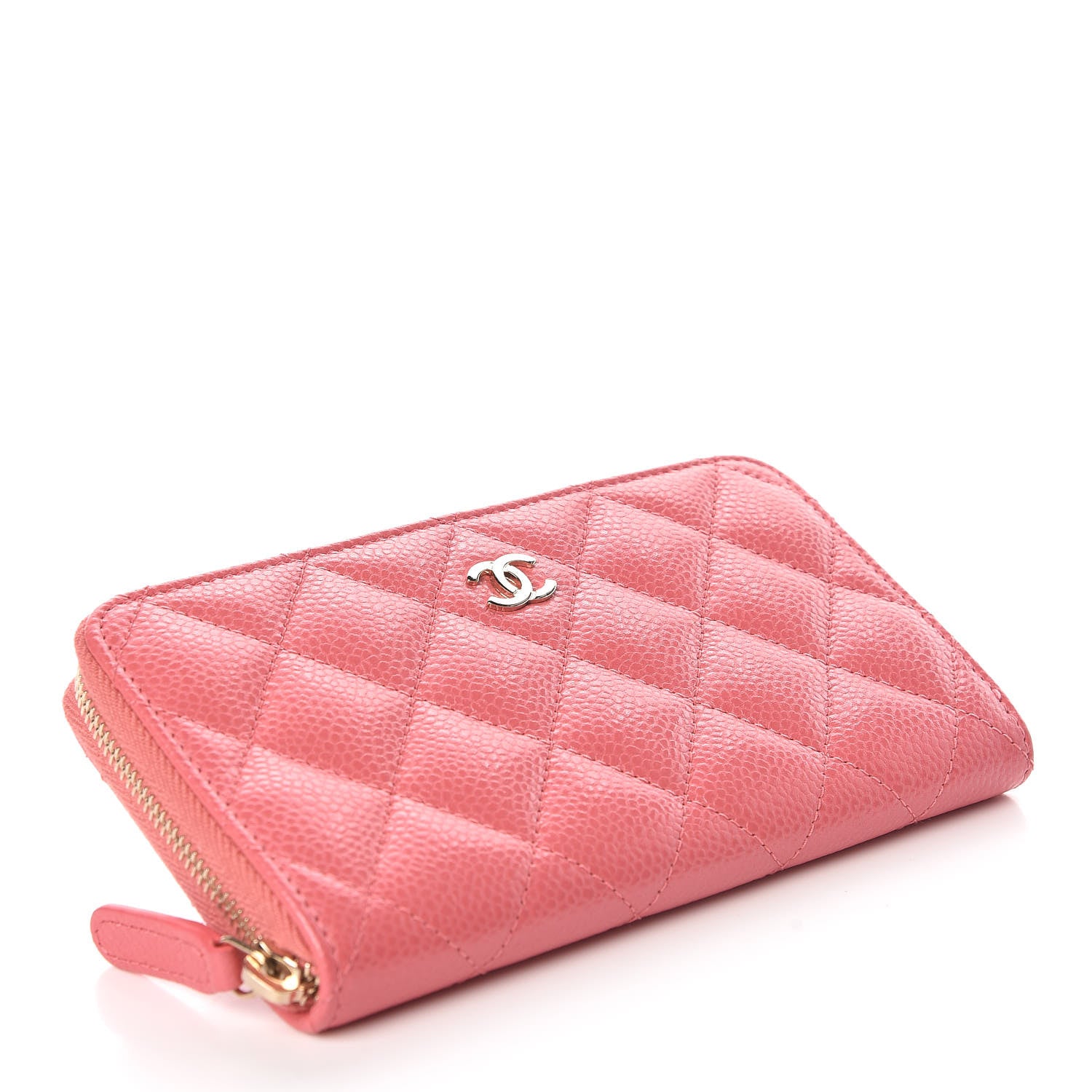 Chanel Iridescent Caviar Quilted Medium Zip Around Wallet Pink 4 of 12
