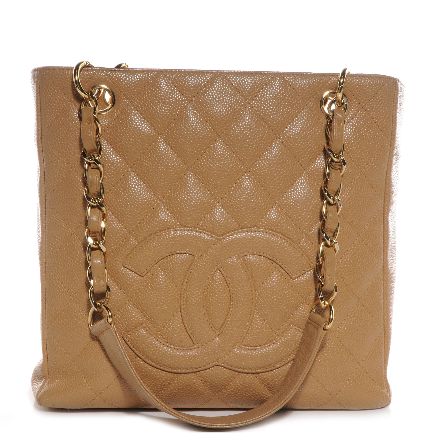Caviar Petit Shopping Tote PST Beige