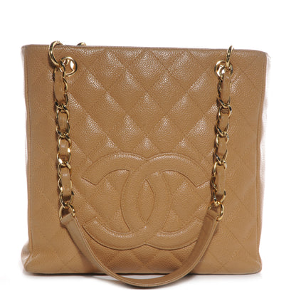 Chanel Caviar Petit Shopping Tote PST Beige 1 of 8