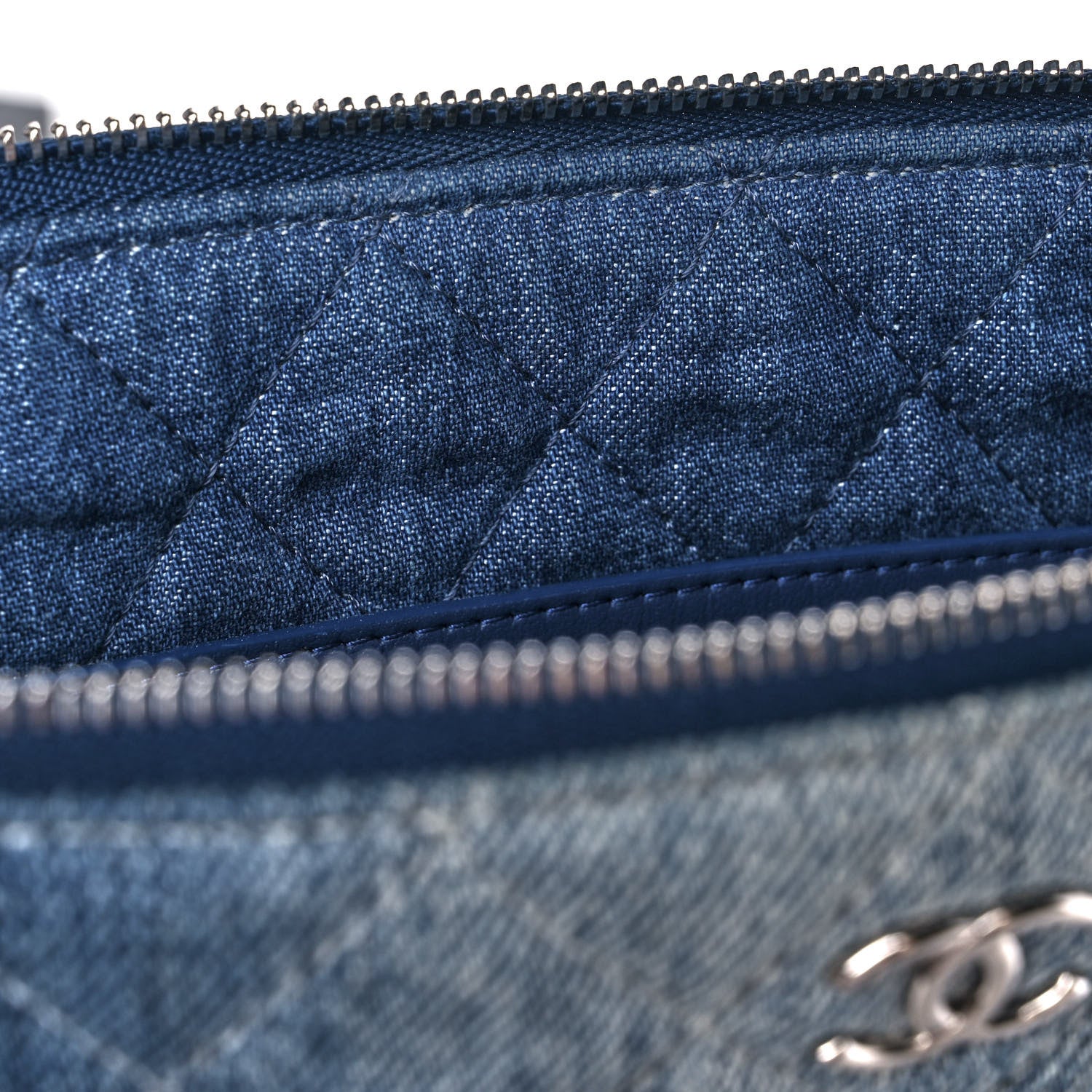 Chanel Denim Pocket Medium Cosmetic Case Blue 13 of 14
