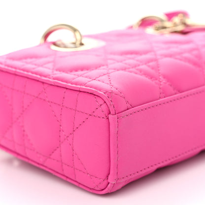Christian Dior Lambskin Cannage Small Lady D-Joy Fuchsia 9 of 10
