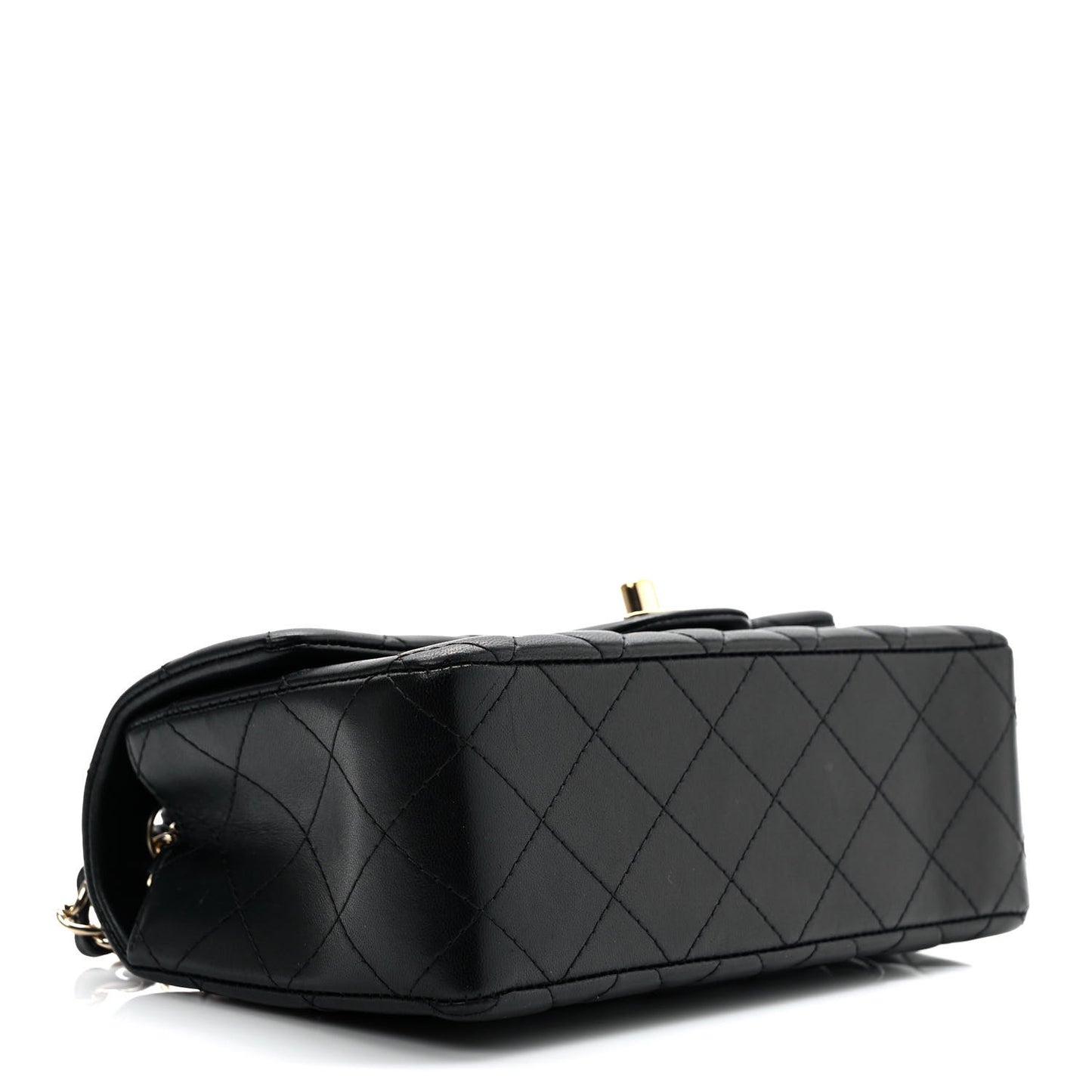 Lambskin Quilted Mini Rectangular Flap Black