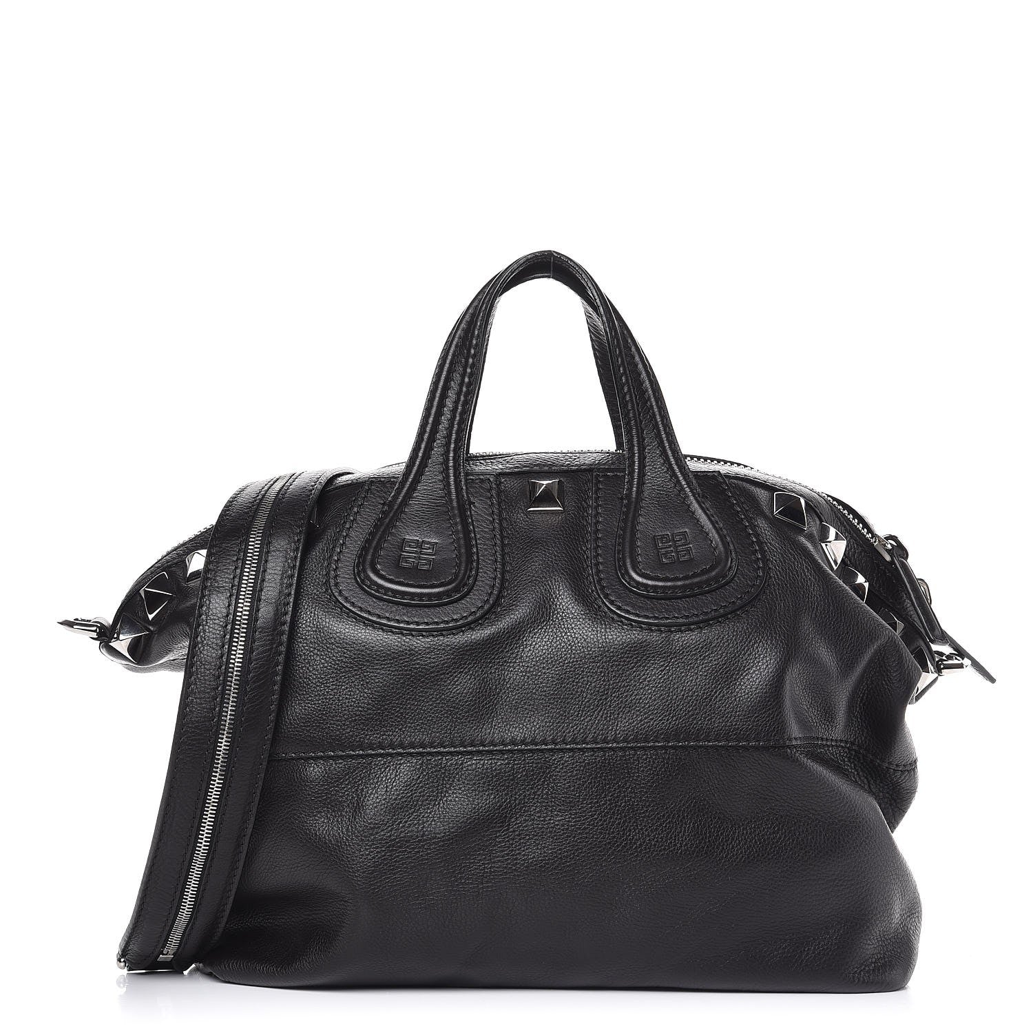 Givenchy Waxy Grained Calfskin Studded Medium Nightingale Black 2 of 13
