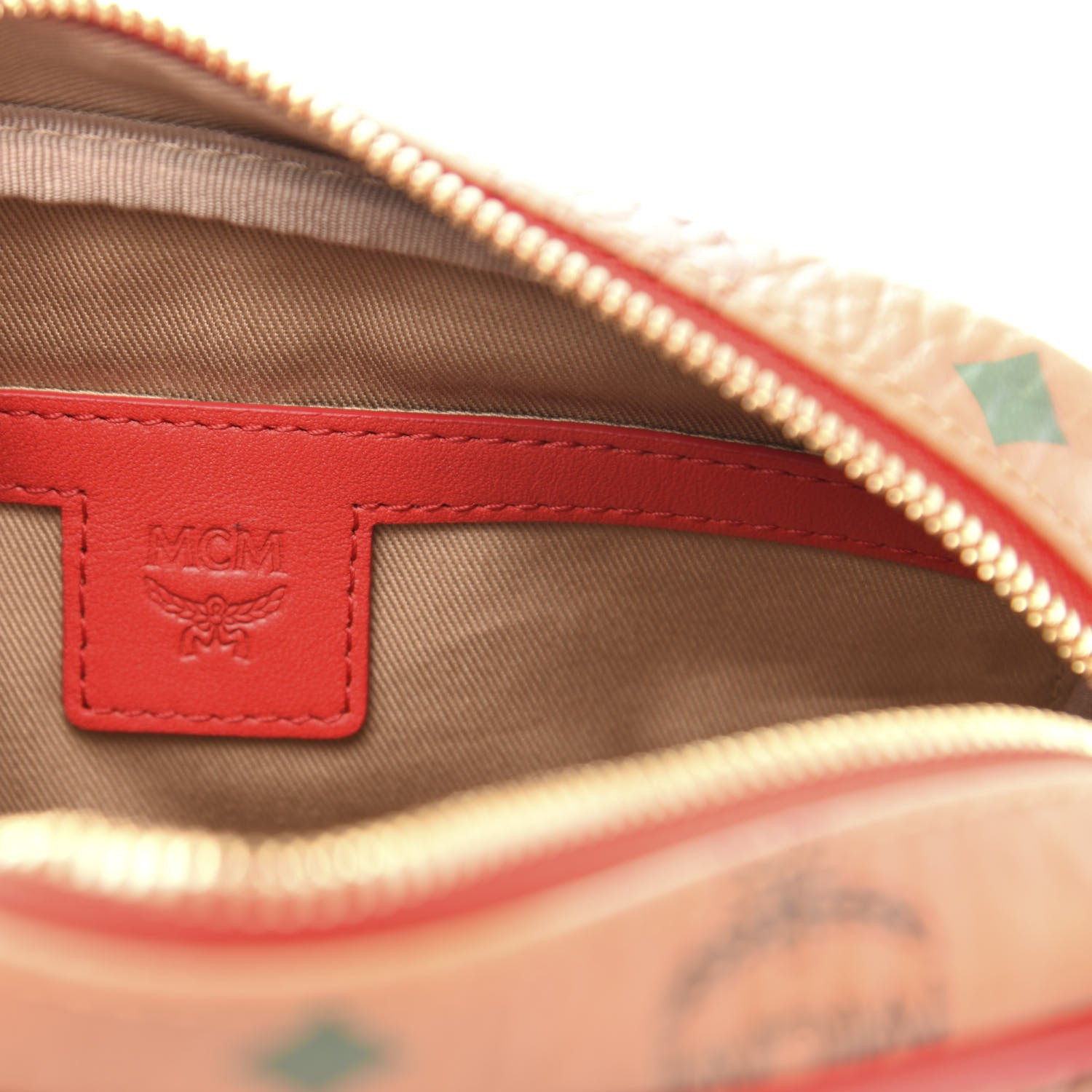 MCM Skyoptic Visetos Spectrum Diamond Camera Bag Cognac Red 8 of 9