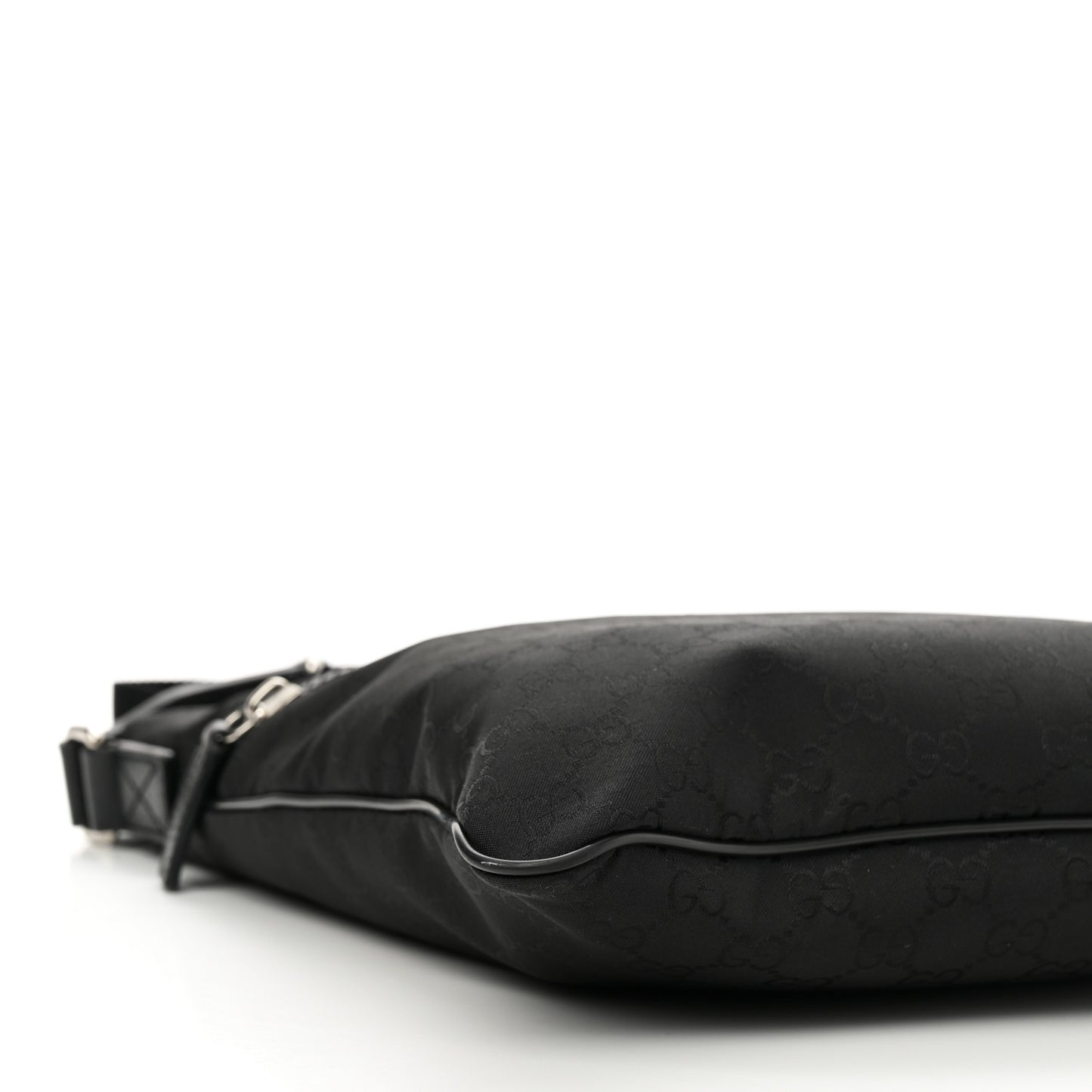 Nylon Monogram Medium Flat Messenger Bag Black