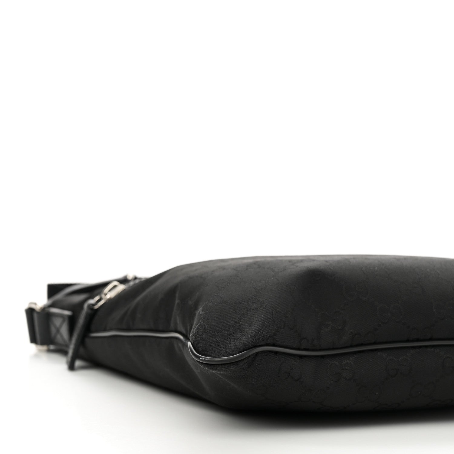 Gucci Nylon Monogram Medium Flat Messenger Bag Black 9 of 10