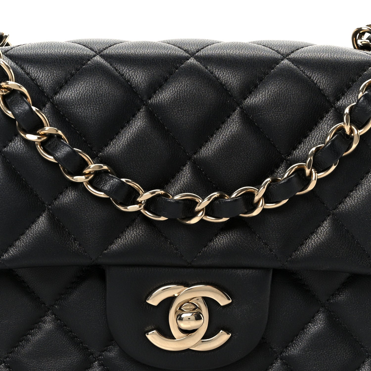 Chanel Lambskin Quilted Mini Rectangular Flap Black 9 of 12