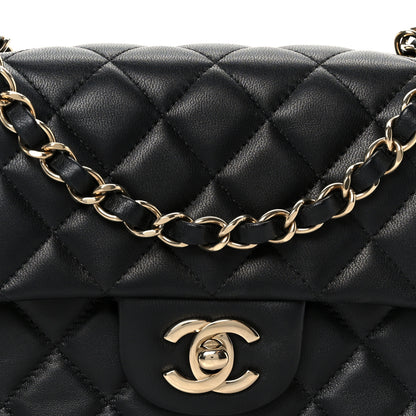 Chanel Lambskin Quilted Mini Rectangular Flap Black 9 of 12