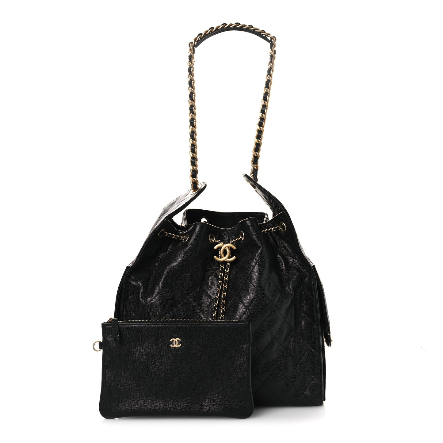 Caviar Quilted Medium Chanel 25 Handbag Black