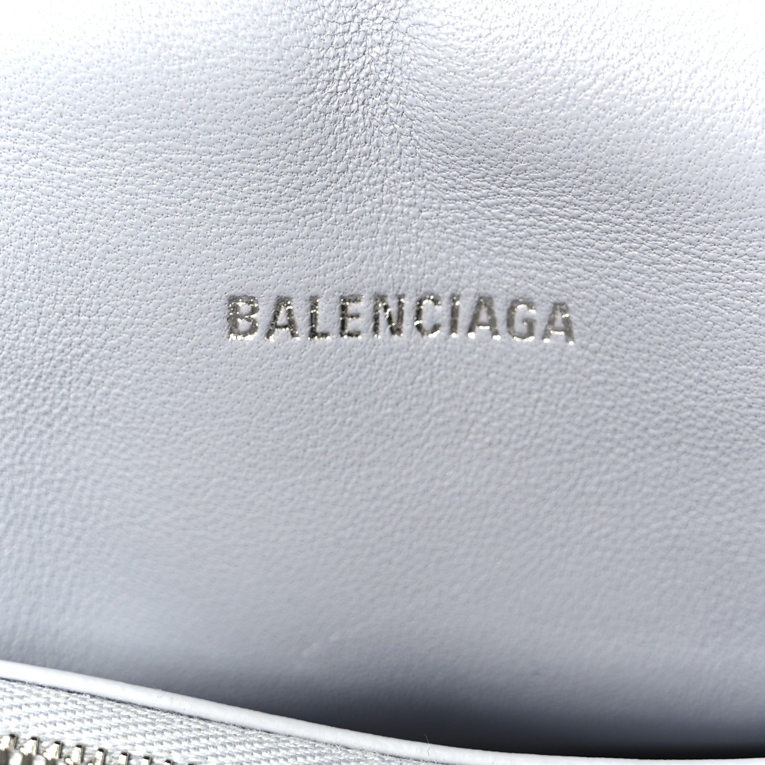 Balenciaga Crushed Washed Denim Quilted Medium Crush Chain Bag Pale Blue 6 of 10