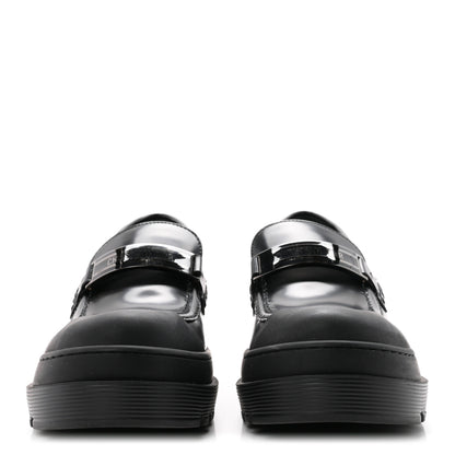 Christian Dior Brushed Calfskin Rubber Dior Code Cap Toe Lug Sole 35mm Loafers 39 Black 3 of 9